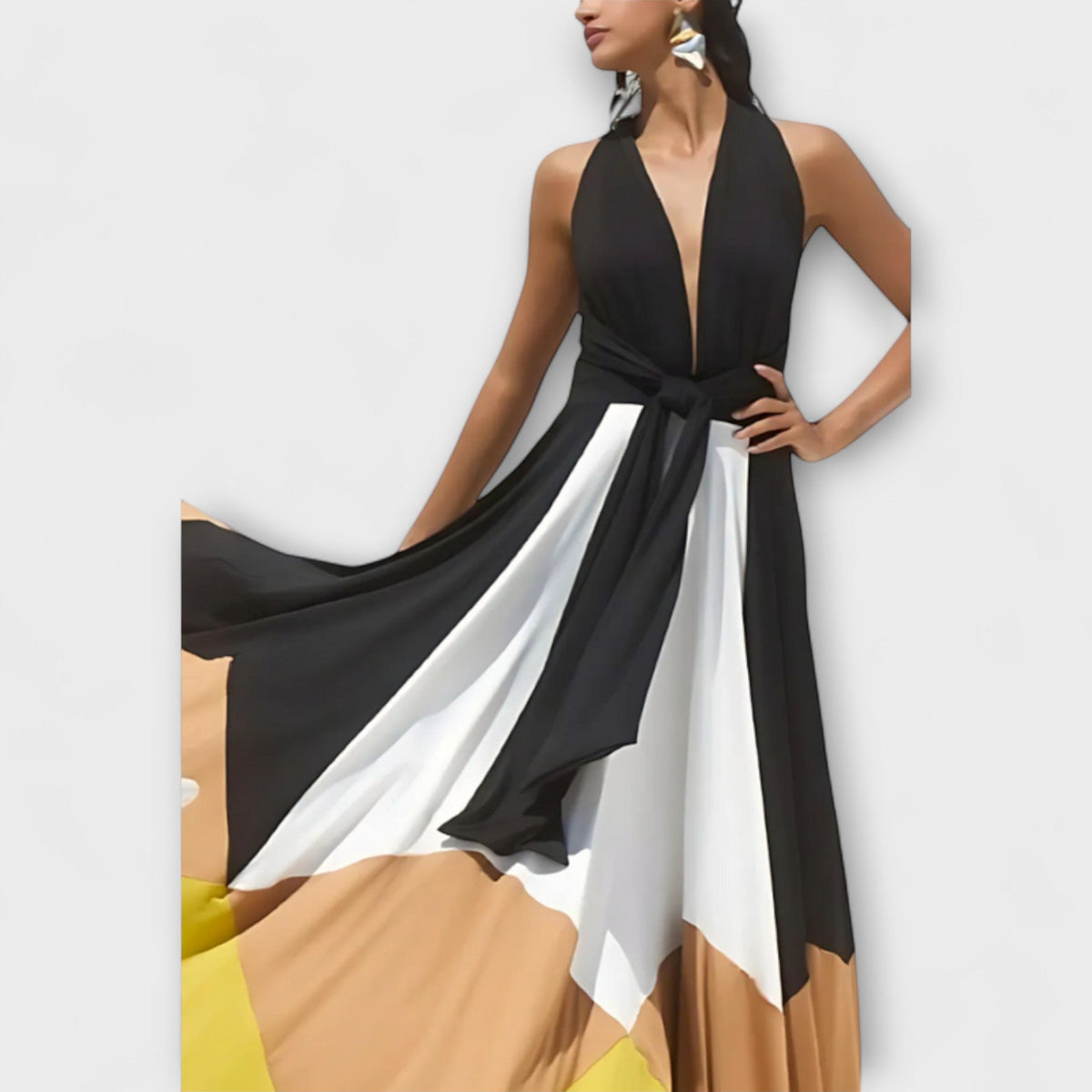 Nava - Open Back Maxi Dress for Special Occasions