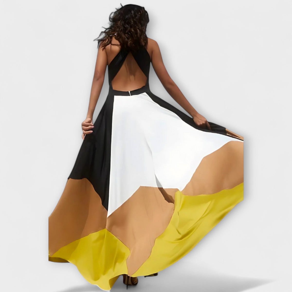 Nava - Open Back Maxi Dress for Special Occasions