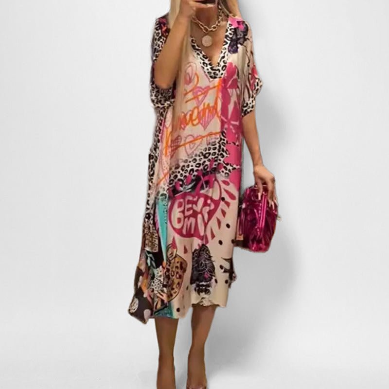 Women's Tunic Dress | Graphic Print Swing Fit