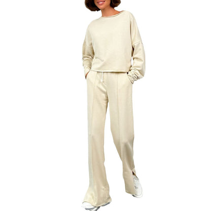 Women's Cropped Sweatshirt Set | Relaxed Fit & Loose Sweatpants 5