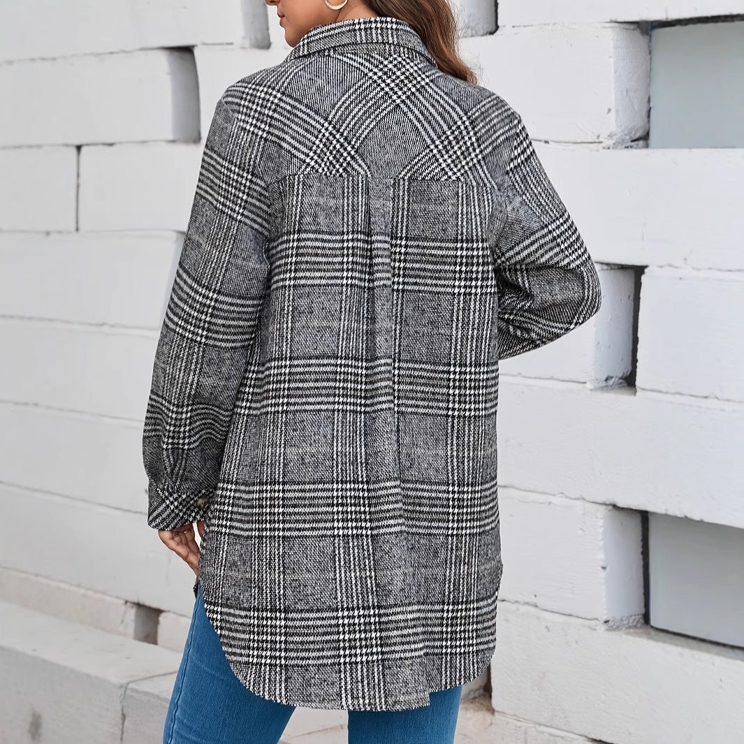 Women's Checked Jacket | Oversized Fit & Casual Style 2