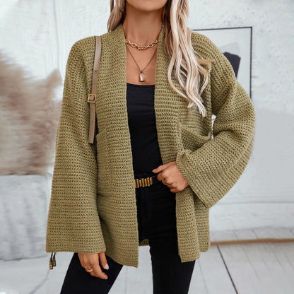 Women's Knitted Cardigan | Open Front & Large Pockets 4
