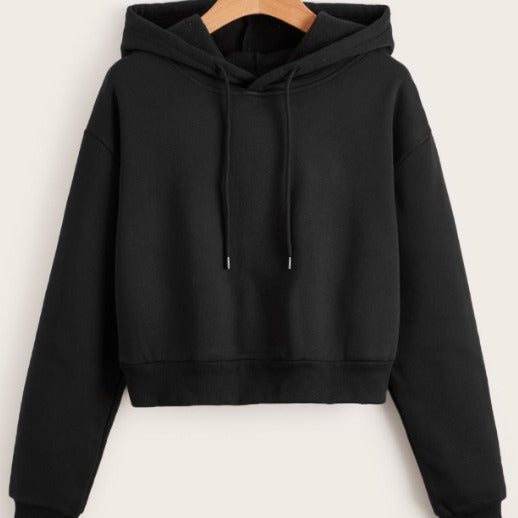 Women's Cropped Hoodie | Adjustable Hood & Relaxed Fit 1