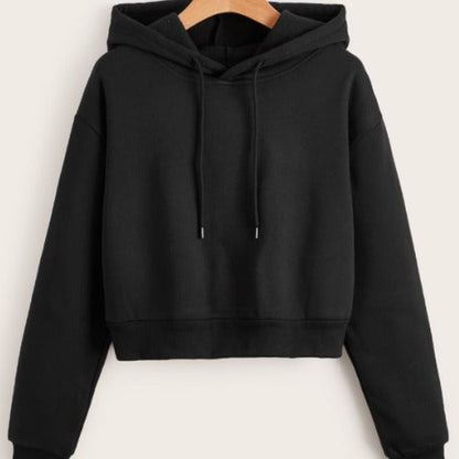 Women's Cropped Hoodie | Adjustable Hood & Relaxed Fit 1