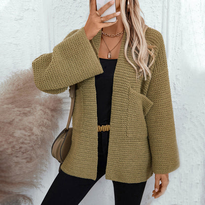 Women's Knitted Cardigan | Open Front & Large Pockets 3