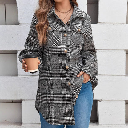 Women's Checked Jacket | Oversized Fit & Casual Style 3