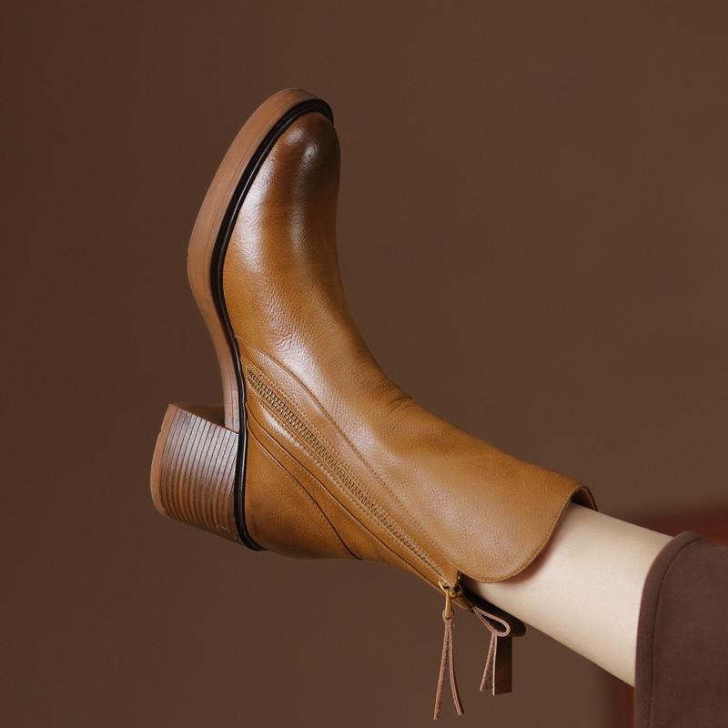 Women's Block Heel Ankle Boots | Comfortable & Stable 8