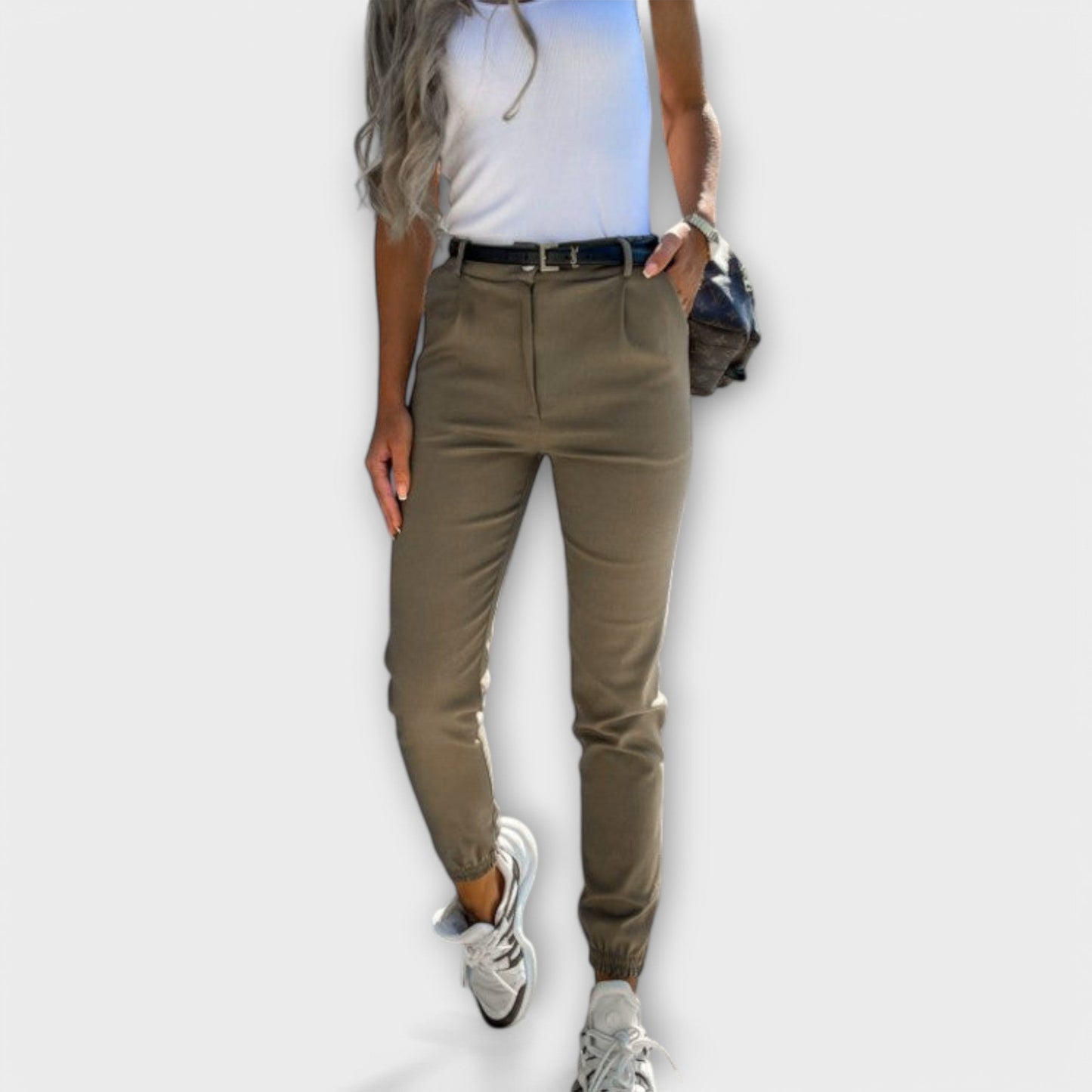 Melania - Stretchy Fabric Pants for Everyday Wear