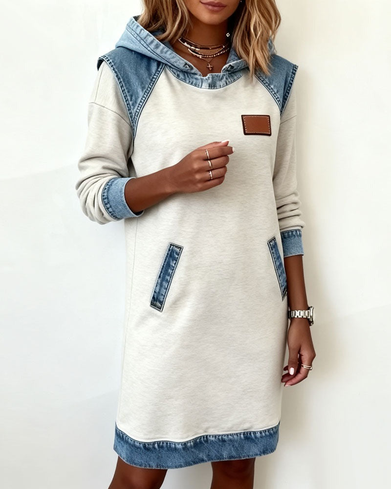 Women's Hooded Dress Relaxed Fit Casual Sweatshirt Style 7