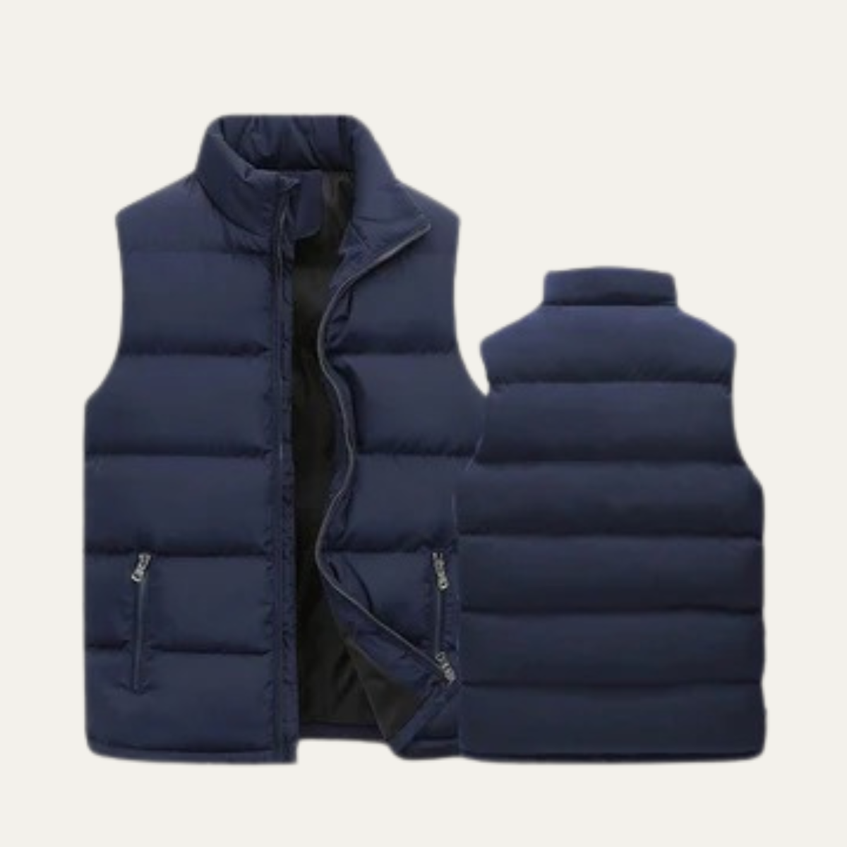 Men's Quilted Puffer Vest Slim Fit Zip Up Gilet Pockets 11