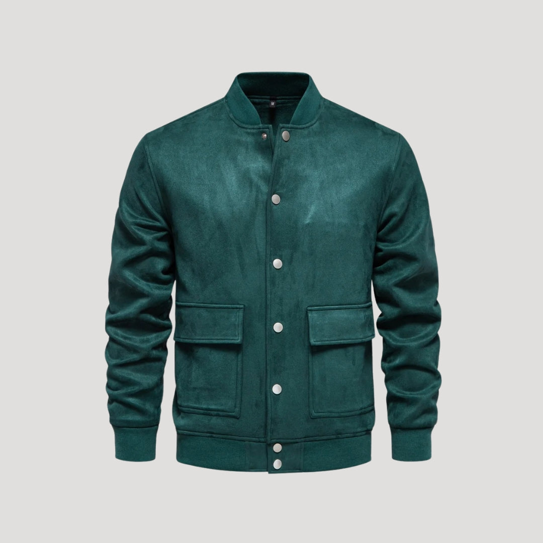 Men's Varsity Bomber Jacket Ribbed Cuffs Side Pockets 7