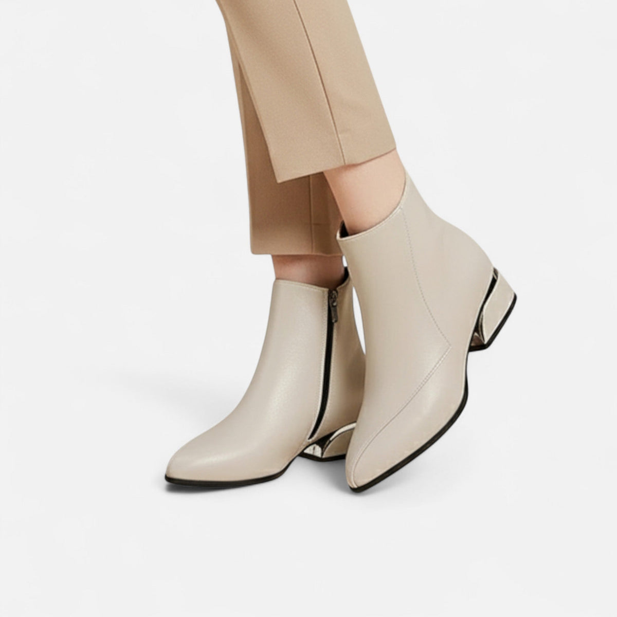 Women's Pointed Toe Ankle Boots Side Zip Cushioned Insole 6
