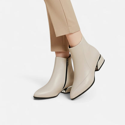Women's Pointed Toe Ankle Boots Side Zip Cushioned Insole 6
