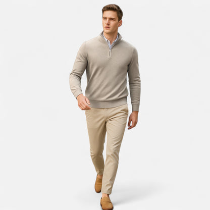 Men's Zip Up Jumper Slim Fit Lightweight Knit Sweater 2