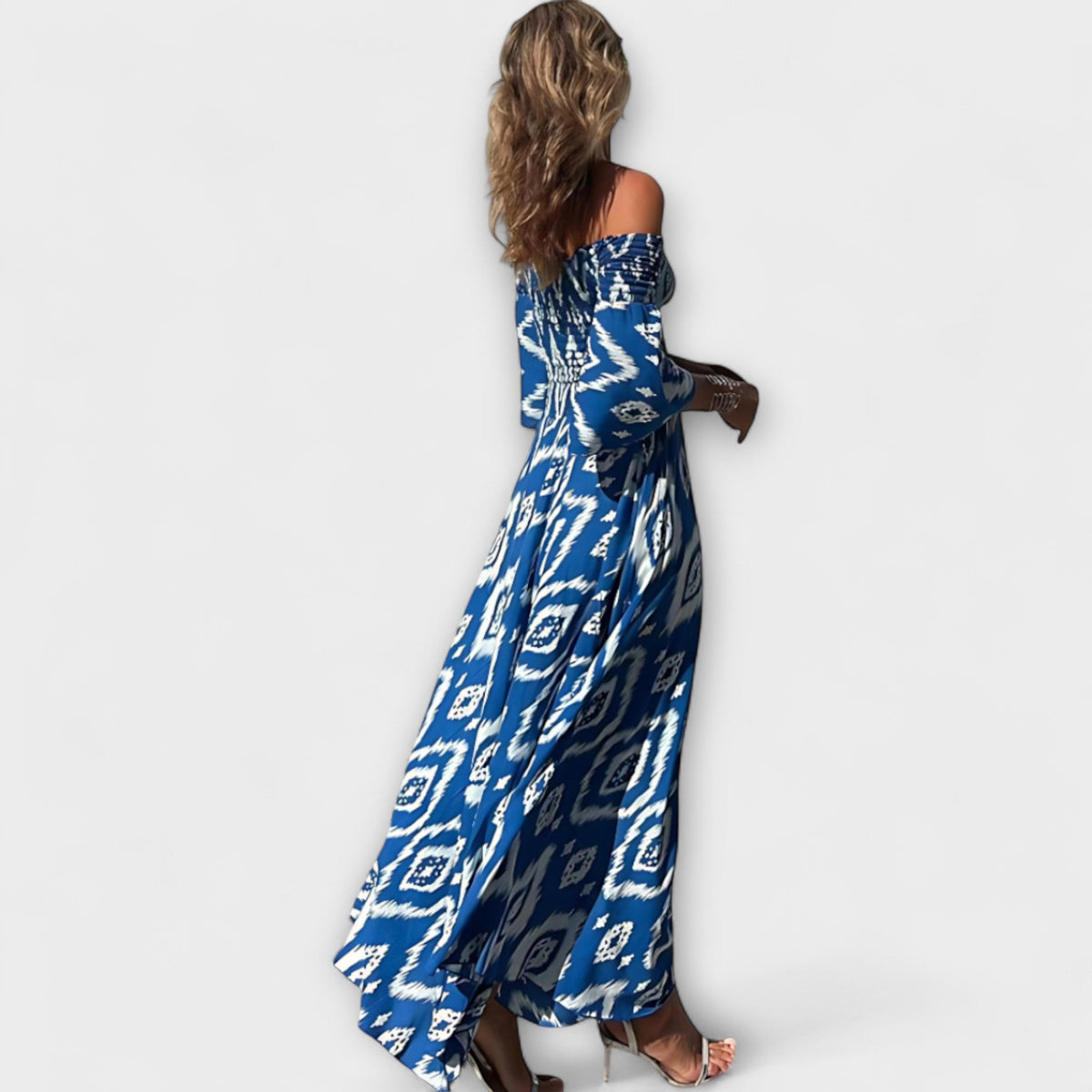Ocean Floral Off-Shoulder Dress for Beach Days