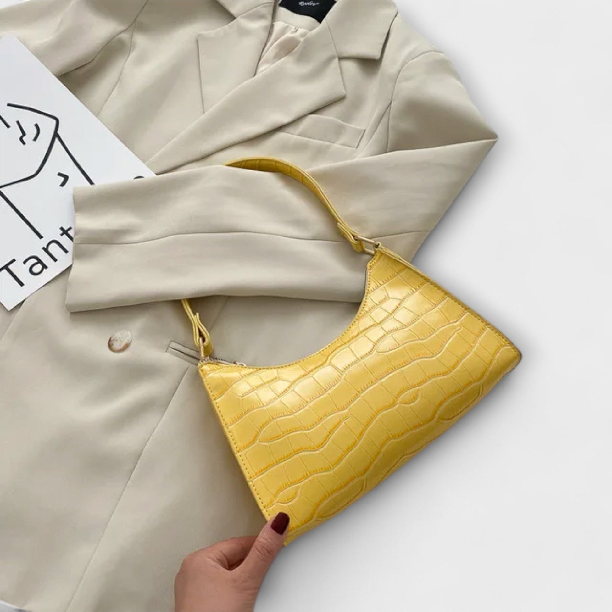 Olivia - Glossy Vegan Leather Handbag for Chic Outings