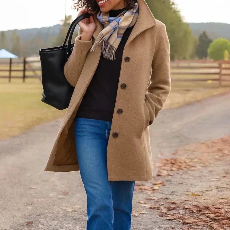 Women's Heritage Coat Button Front Straight Cut Overcoat 1