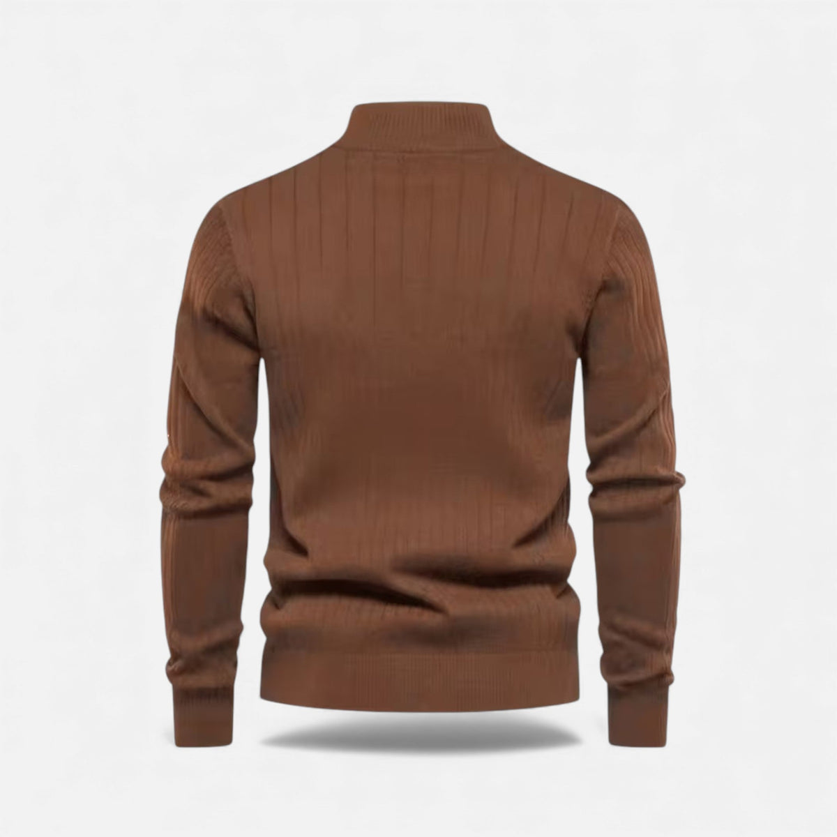 Men's Zip Up Knit Jumper Thermal Sweater Flexible Fit 10