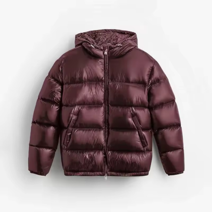 Men's Short Puffer Jacket | Hooded & Glossy Finish 9