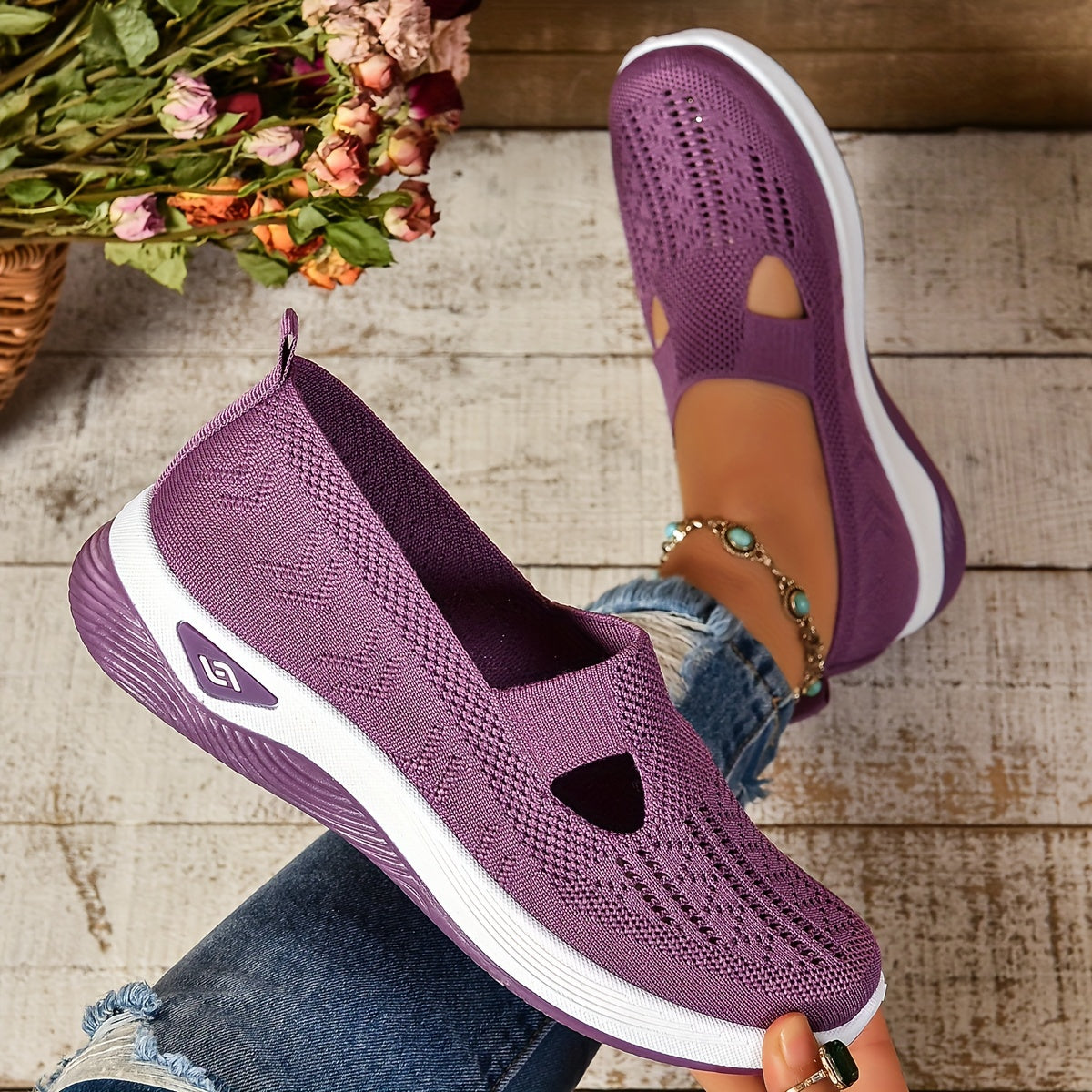 Women's Slip On Shoes Ergonomic Cushioned Comfort Trainers 15