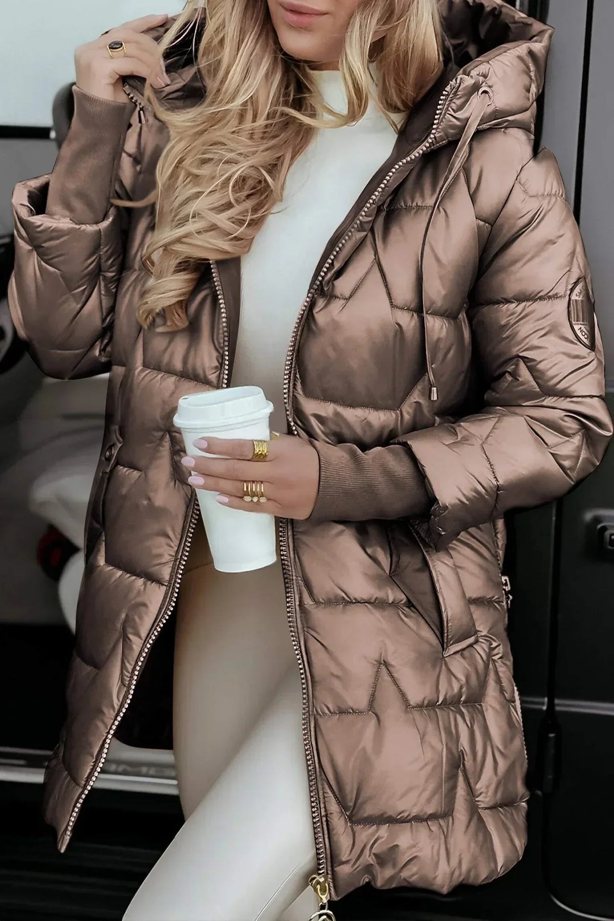 Women's Quilted Winter Coat | Hooded & Warm 3