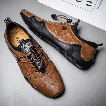 Perforated Bungee Lace Low-Top Driving Shoes for Men – Orthopedic Comfort & Style 3