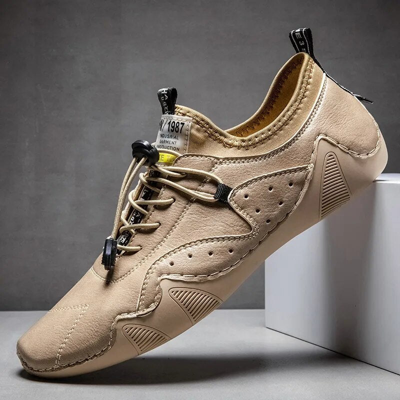 Perforated Bungee Lace Low-Top Driving Shoes for Men – Orthopedic Comfort & Style 5
