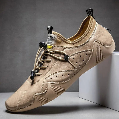 Perforated Bungee Lace Low-Top Driving Shoes for Men – Orthopedic Comfort & Style 5