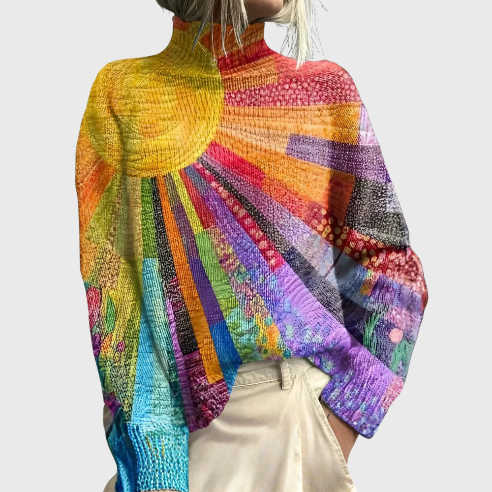 Ada | Colorful and Cheerful High Neck Sweater Carol & Margaret Wilmington