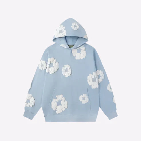 Printed Denim-Style Hoodie – Unisex Streetwear Sweatshirt 8