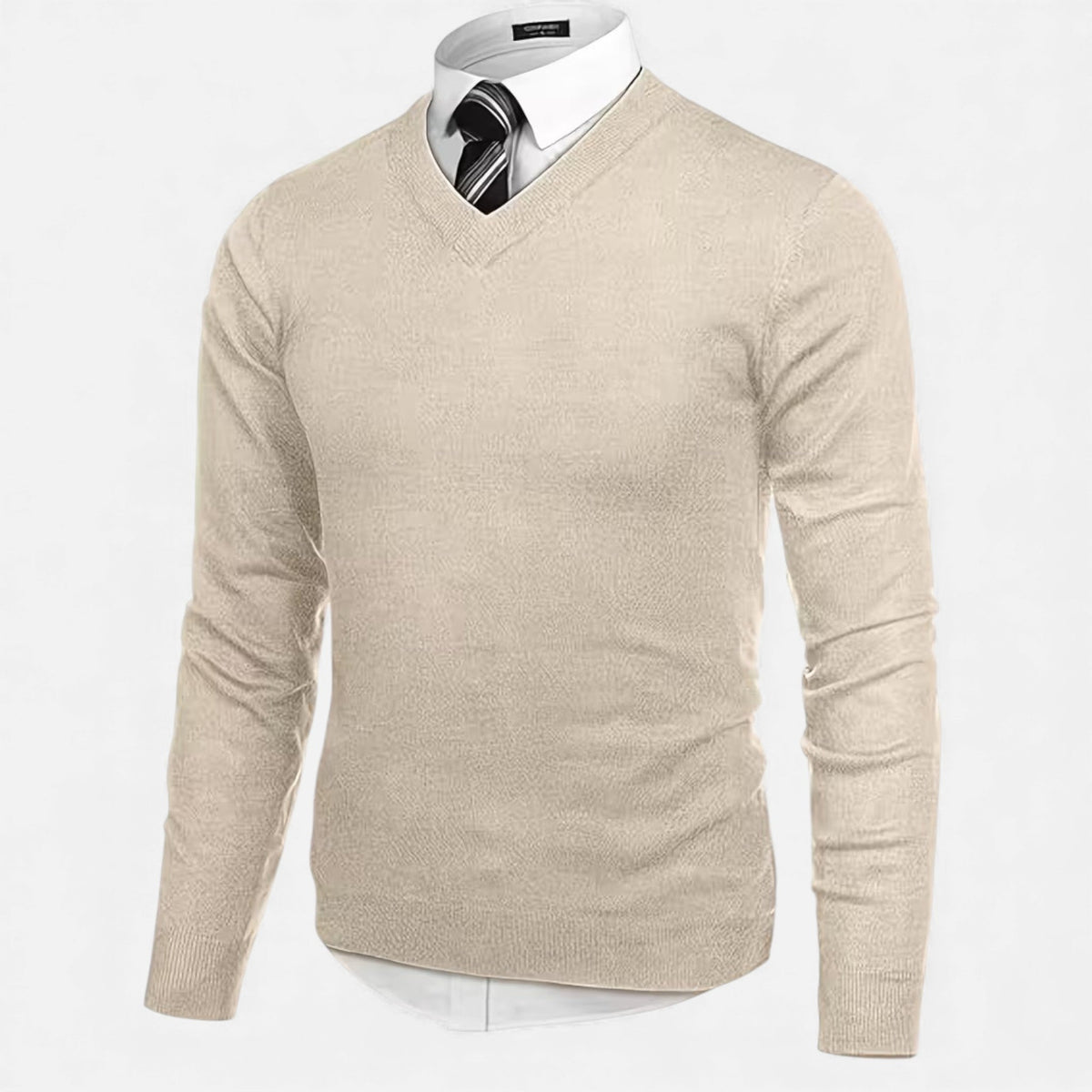 Men's V-Neck Knit Sweater | Soft & Warm 11