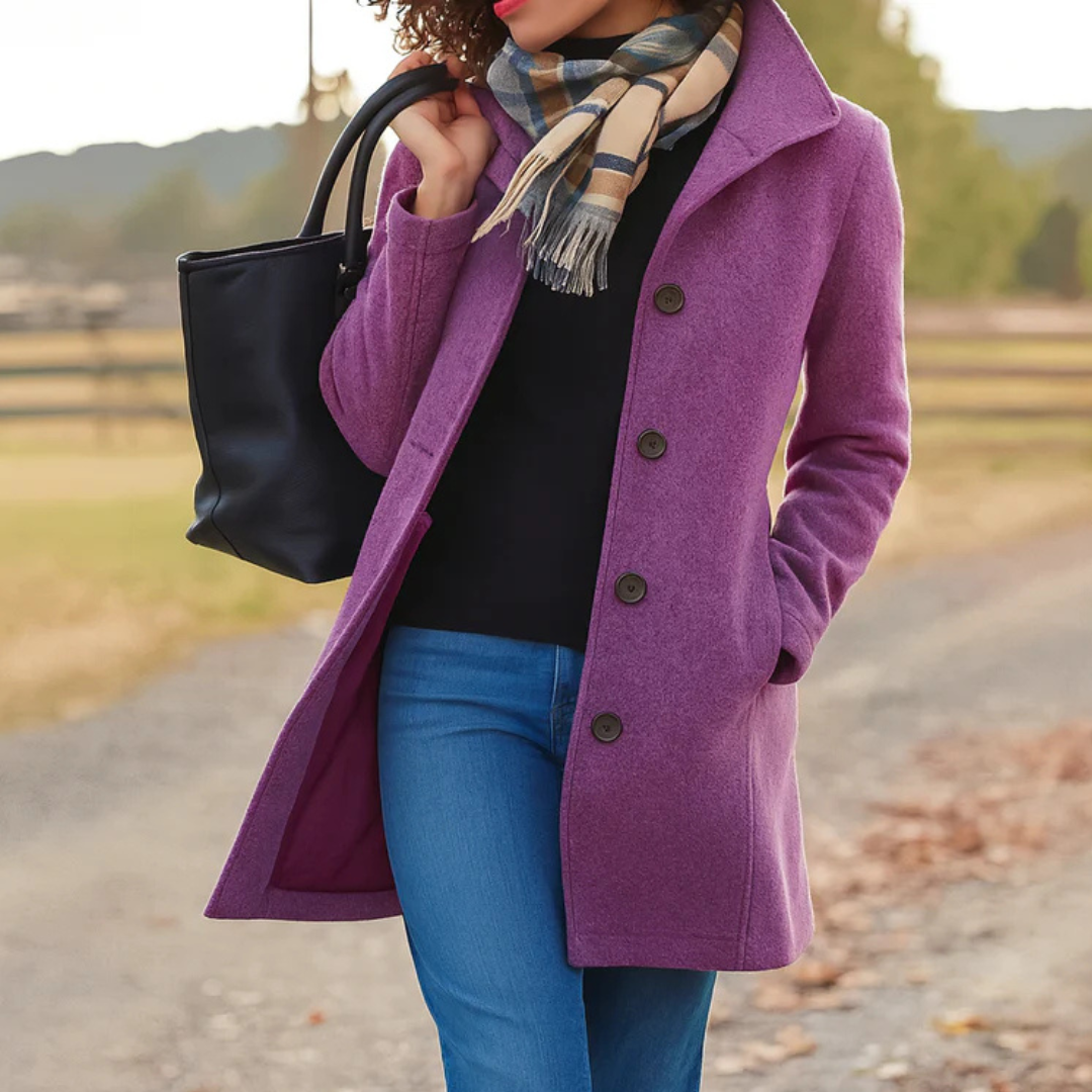 Women's Heritage Coat Button Front Straight Cut Overcoat 5