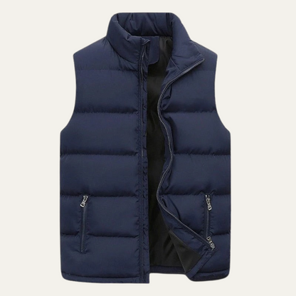 Men's Quilted Puffer Vest Slim Fit Zip Up Gilet Pockets 9