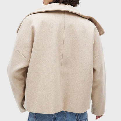 Women's Double Breasted Short Coat Lightly Lined Tailored Fit 8