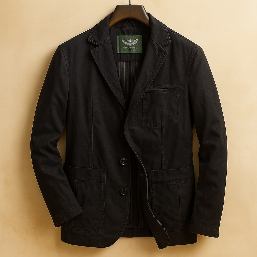 Men's Utility Blazer Structured Notched Lapel Jacket 3