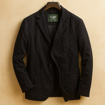 Men's Utility Blazer Structured Notched Lapel Jacket 3
