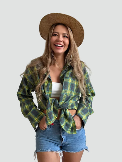 Women's Plaid Flannel Shirt | Oversized Fit for Autumn 2