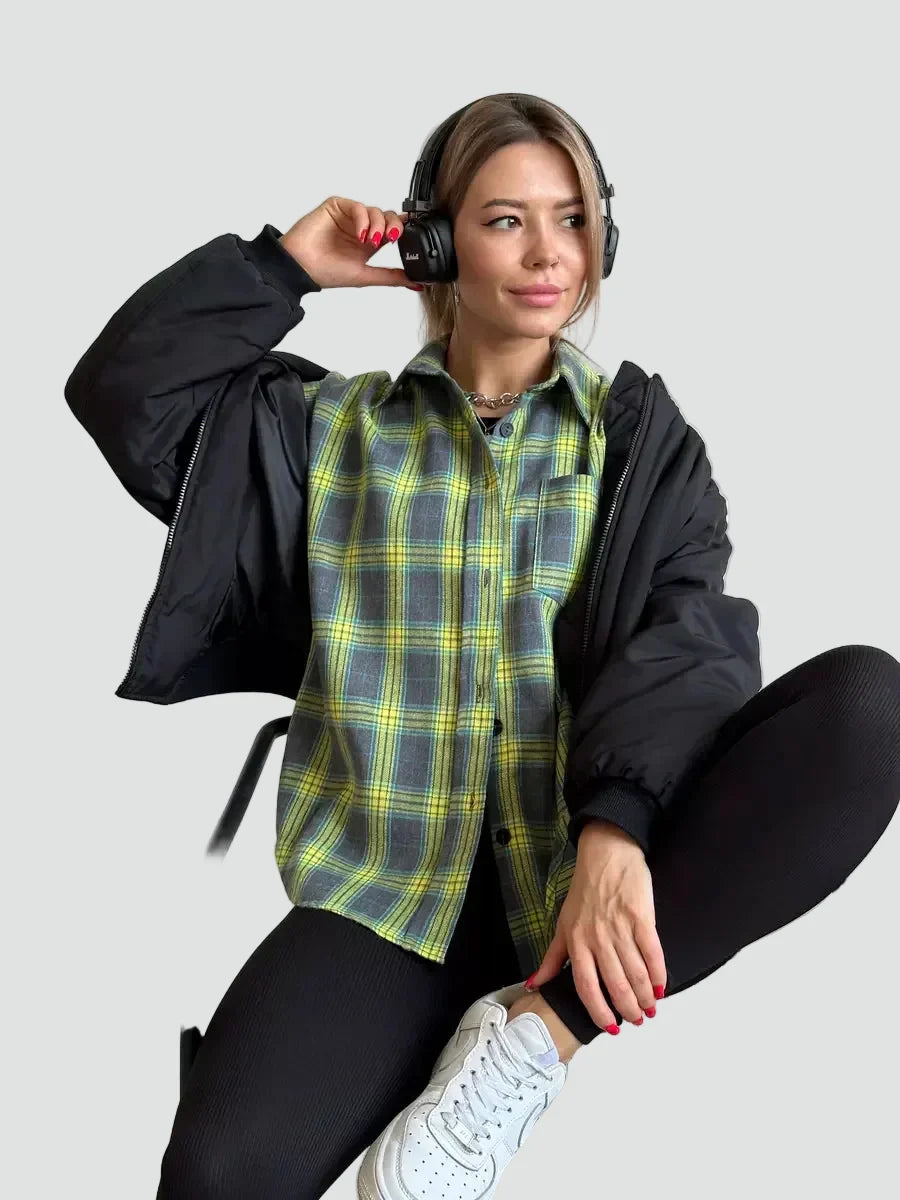 Women's Plaid Flannel Shirt | Oversized Fit for Autumn 3