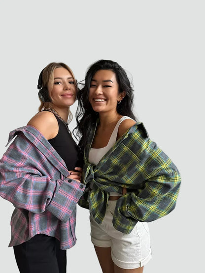 Women's Plaid Flannel Shirt | Oversized Fit for Autumn 6