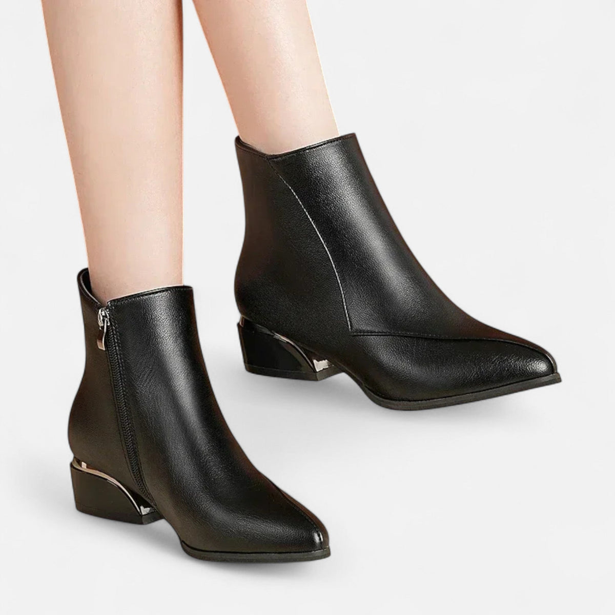 Women's Pointed Toe Ankle Boots Side Zip Cushioned Insole 8