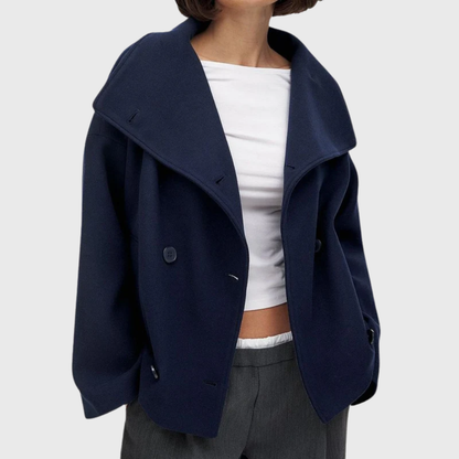 Women's Double Breasted Short Coat Lightly Lined Tailored Fit 6