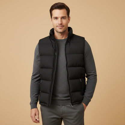 Men's Quilted Puffer Vest Slim Fit Zip Up Gilet Pockets 2