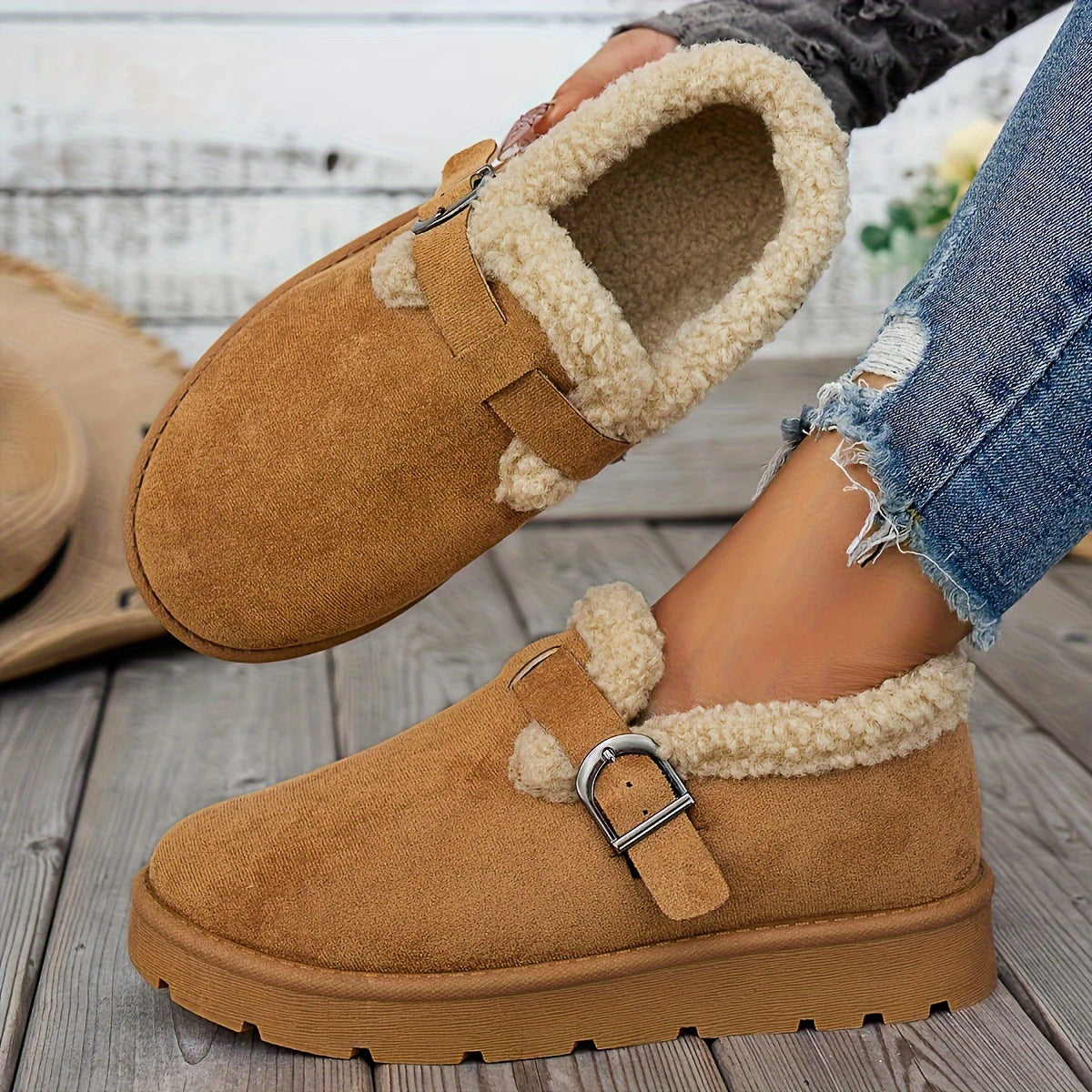 Women's Ankle Boots Warm Lining Non Slip Sole Strap 8