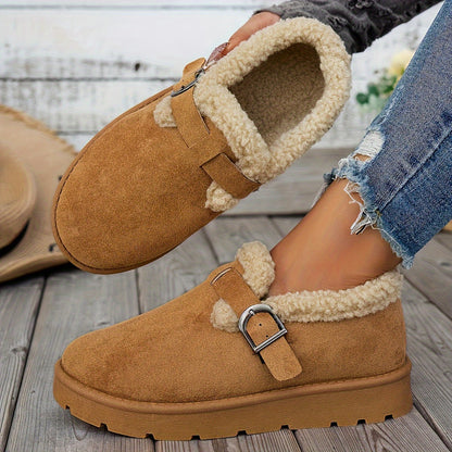 Women's Ankle Boots Warm Lining Non Slip Sole Strap 8