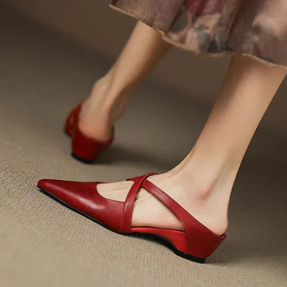 Women's Heels | Cross-Strap Design & Pointed Toe Elegance