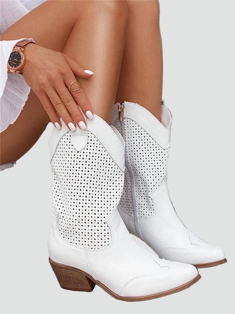 Women's Cowboy Boots | Perforated & Comfortable Heel 2