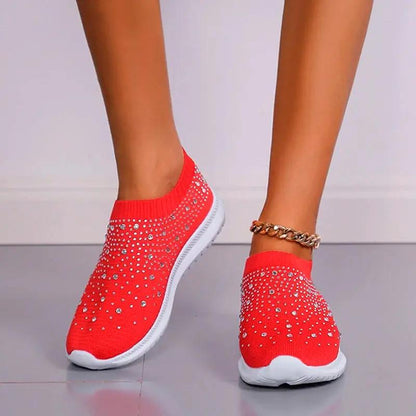 Rhinestone Slip-On Sneakers for Women – Stylish & Lightweight Comfort 4