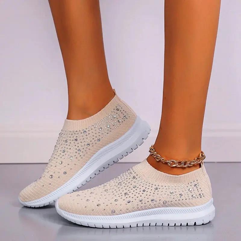 Rhinestone Slip-On Sneakers for Women – Stylish & Lightweight Comfort 5