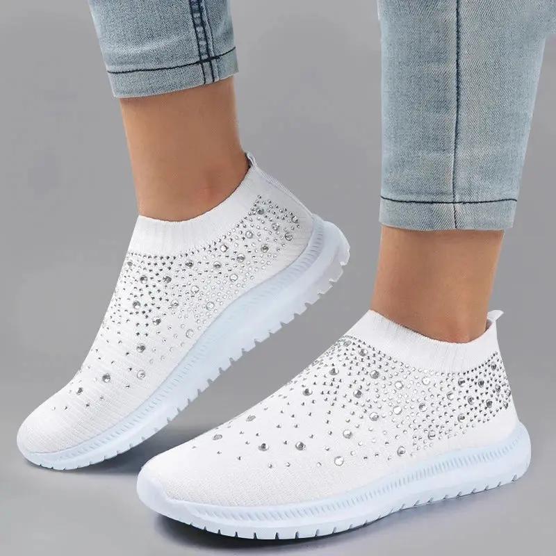 Rhinestone Slip-On Sneakers for Women – Stylish & Lightweight Comfort 6