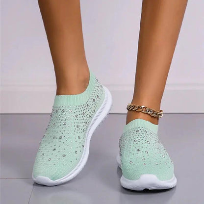 Rhinestone Slip-On Sneakers for Women – Stylish & Lightweight Comfort 7